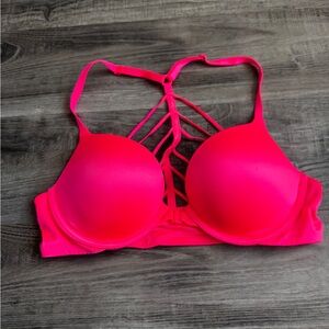 Victoria's Secret Neon Pink Strappy Push up Bra
